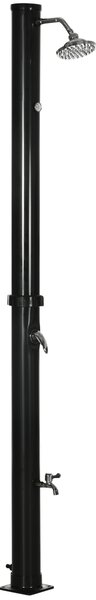 Outsunny Duș Solar de 20L cu Robinet Inferior și Temperatură Reglabilă, 15.5x15.5x222 cm, Negru | Aosom Romania