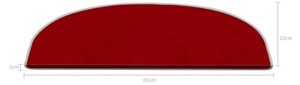 Covorașe pentru scări roșii 16 buc. 20x65 cm Plain Color – Vitaus