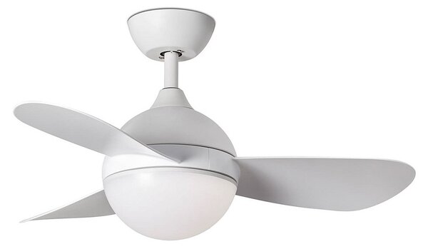 FARO BARCELONA LED ventilator de tavan Hvar, CCT, dimabil, reglabil, Alb, Camera de zi / sufragerie, Plastic, Modern