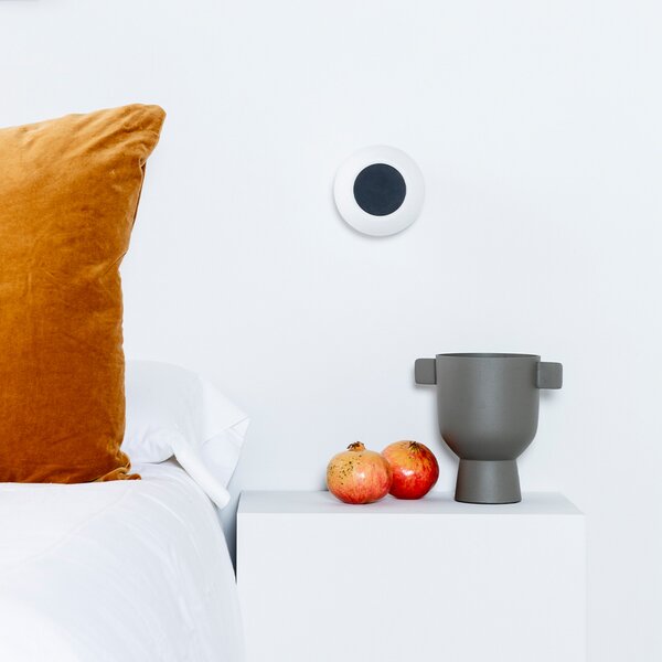 FARO BARCELONA Aplică de perete LED Moy pe negru abajur sticlă, Negru, Camera de zi / sufragerie, Sticlă, Modern