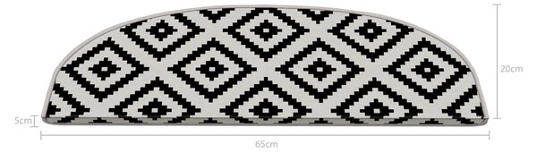 Covorașe pentru scări negre-albe 16 buc. 20x65 cm Art – Vitaus