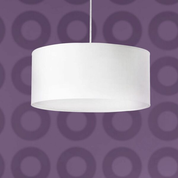 FARO BARCELONA Lampă suspendată Seven 40 cm, reglabil, Alb, Camera de zi / sufragerie, Țesătură / Textil, Modern