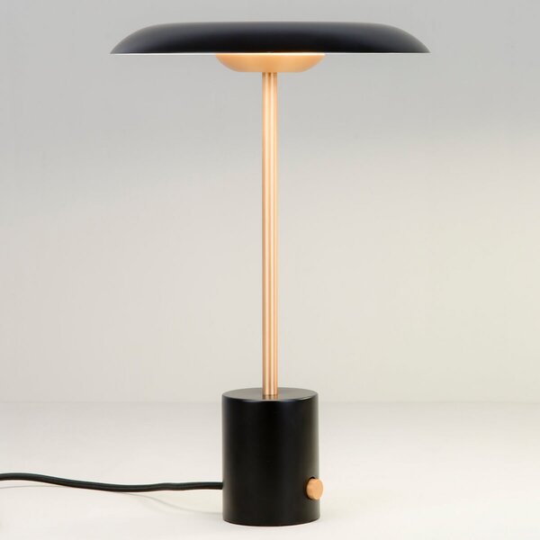 FARO BARCELONA Lampă de masă LED Hoshi cu dimmer, negru-cupru, reglabil, Negru, Camera de zi / sufragerie, Metal, Modern