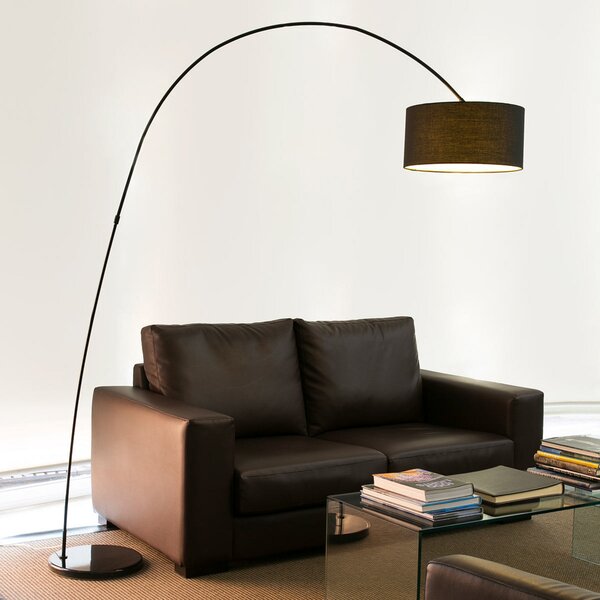 FARO BARCELONA Lampă de podea decorativă PAPUA, negru, Negru, Camera de zi / sufragerie, Metal, Modern