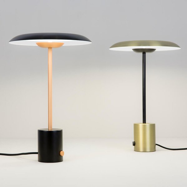 FARO BARCELONA Lampă de masă LED Hoshi cu dimmer, negru-cupru, reglabil, Negru, Camera de zi / sufragerie, Metal, Modern