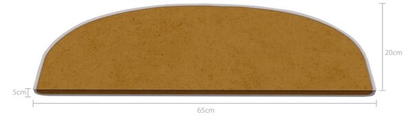 Covorașe pentru scări maro deschis 16 buc. 20x65 cm Plain Color – Vitaus