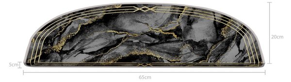 Covorașe pentru scări gri-închis 16 buc. 20x65 cm Marble Dream – Vitaus