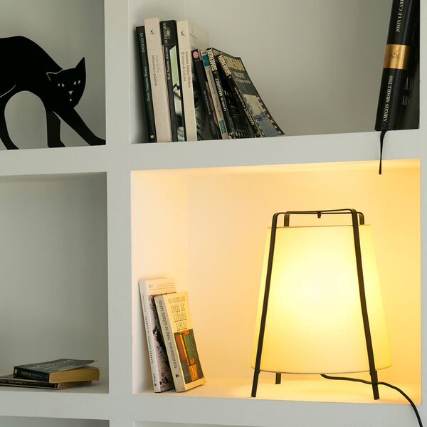FARO BARCELONA Lampă de masă Akane fabricată în Spania, Negru, Camera de zi / sufragerie, Metal, Modern
