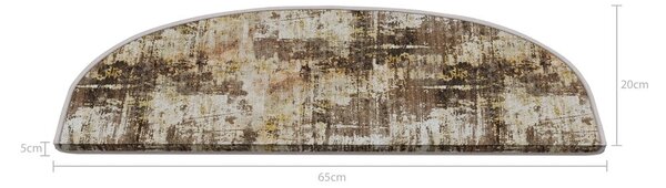 Covorașe pentru scări bej 16 buc. 20x65 cm Abstract – Vitaus