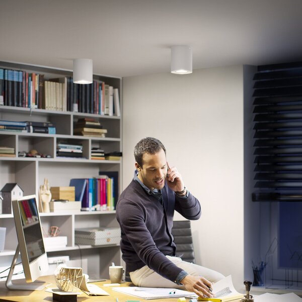 Philips Hue White Ambiance Pillar LED downlight, alb, reglabil, Alb, Camera de zi / sufragerie, Metal, Modern