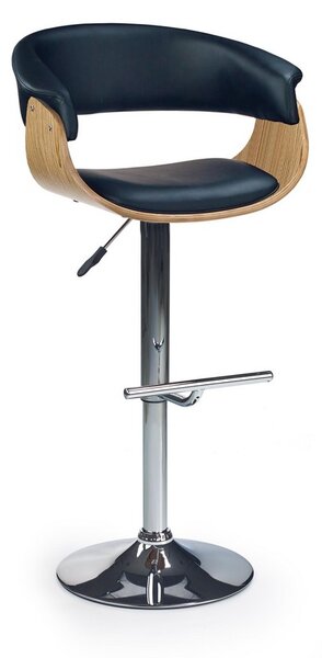 Scaun de bar Clifton, negru/lemn natural