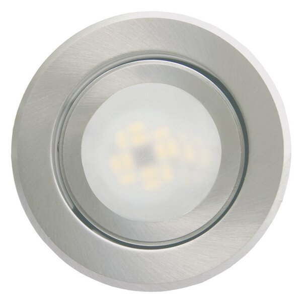 Busch Joanie lampă încastrată cu LED, aluminiu mătuit, reglabil, Metalic, Camera de zi / sufragerie, Metal, Modern, Corpuri de iluminat încastrate rotunde