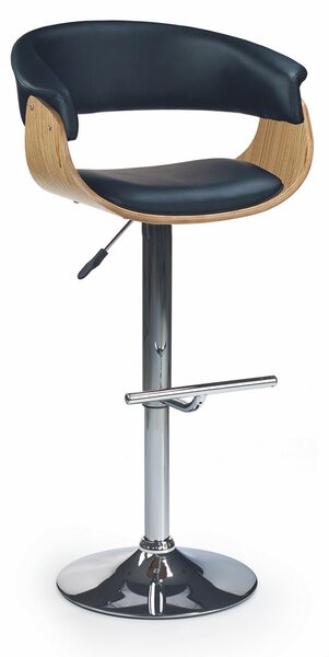 Scaun de bar Clifton, negru/lemn natural