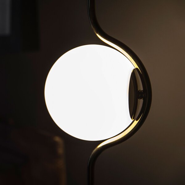 FARO BARCELONA Lampă suspendată LED Le Vita, 1 bec vertical, Auriu / Alamă, Camera de zi / sufragerie, Metal, Design