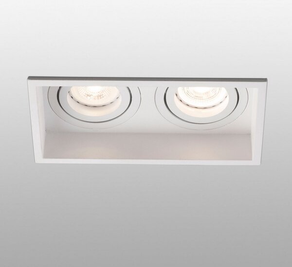 FARO BARCELONA Lampă încastrată Hyde, 2 becuri pivotantă pe alb, reglabil, Alb, Hol, Metal, Modern