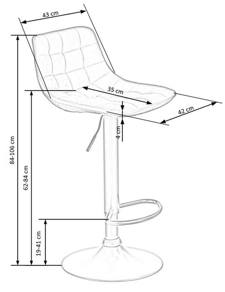 Scaun de bar Kinsley, albastru/negru