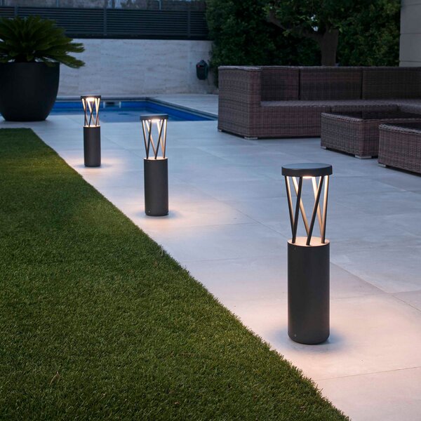FARO BARCELONA Lampă LED de trotuar Twist, Negru, Metal, Modern