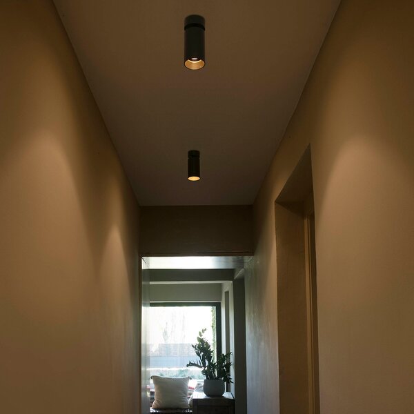 FARO BARCELONA Spot LED Stan, negru, Negru, Camera de zi / sufragerie, Metal, Modern, Plafon semicircular cu spațiere