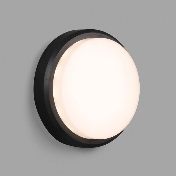 FARO BARCELONA Aplică LED de exterior Tom XL, IK10 gri închis/alb, Negru, Plastic, Modern
