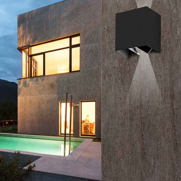 FARO BARCELONA Aplică LED de exterior Olan, gri închis, Gri, Metal, Modern