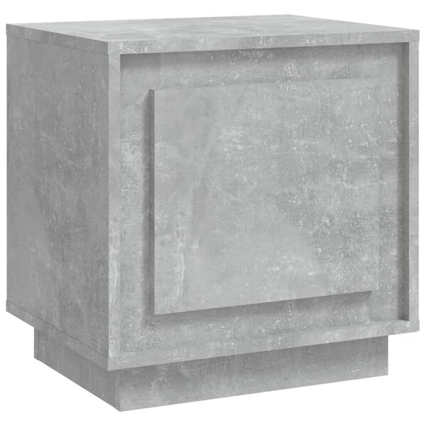 Noptieră, gri beton, 44x35x45 cm, lemn prelucrat
