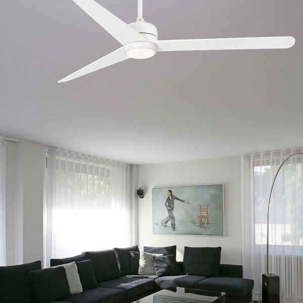 FARO BARCELONA Ventilator de tavan Nu cu iluminare LED, alb, Alb, Camera de zi / sufragerie, Plastic, Modern