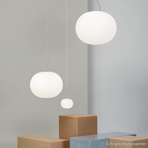 FLOS Glo-Ball - lampă suspendată sferică 33 cm, reglabil, Alb, Camera de zi / sufragerie, Sticlă, Design, glob
