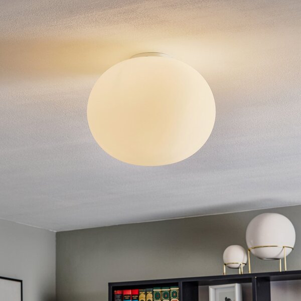 FLOS Glo-Ball - plafonieră sferică 33 cm, reglabil, Alb, Camera de zi / sufragerie, Sticlă, Design, glob