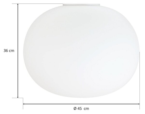 FLOS Glo-Ball - plafonieră sferică 45 cm, reglabil, Alb, Camera de zi / sufragerie, Sticlă, Design, glob