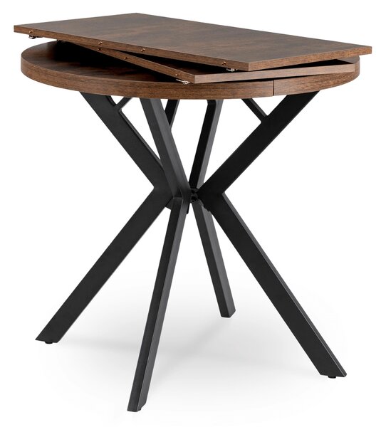 Masă sufragerie extensibilă Desistir (stejar rustic + negru) (pentru 4-8 persoane). 1119016