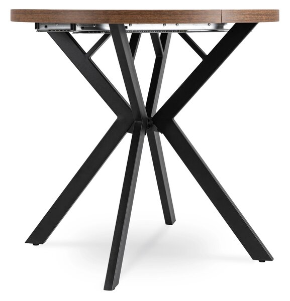 Masă sufragerie extensibilă Desistir (stejar rustic + negru) (pentru 4-8 persoane). 1119016