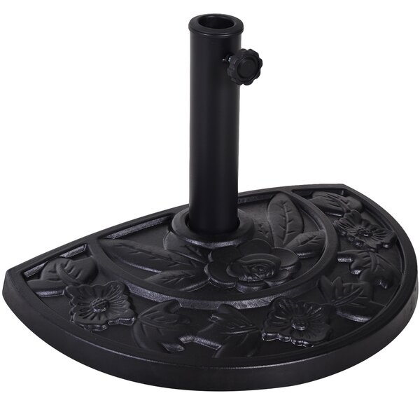 Outsunny Bază pentru Umbrelă Semicirculară de Ø38 mm si Ø48 mm cu Manivelă, 50x31x32 cm, Negru | Aosom Romania