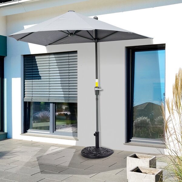 Outsunny Bază pentru Umbrelă Semicirculară de Ø38 mm si Ø48 mm cu Manivelă, 50x31x32 cm, Negru | Aosom Romania