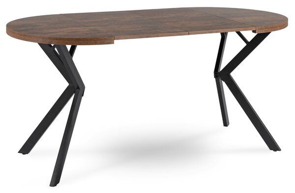 Masă sufragerie extensibilă Desistir (stejar rustic + negru) (pentru 4-8 persoane). 1119016