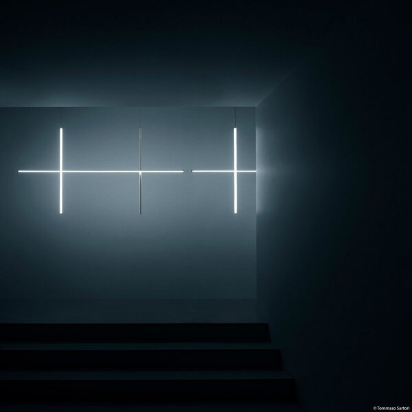 FLOS Coordonate Wall 2 lampă perete LED, arge moon, Gri, Camera de zi / sufragerie, Metal, Design