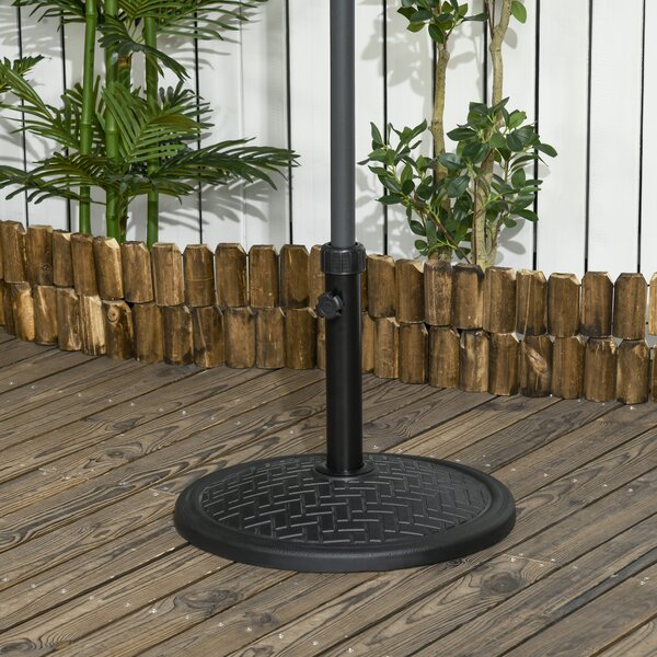 Outsunny Bază pentru Umbrelă cu Buton Reglabil, Ø46x34 cm, Negru | Aosom Romania