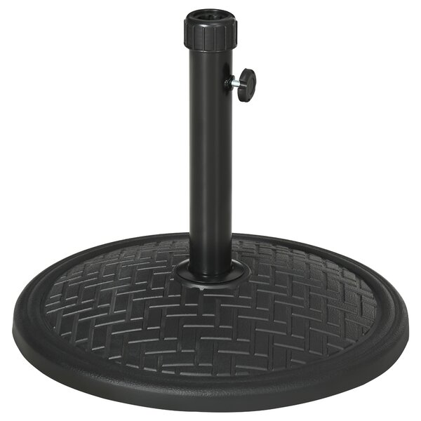 Outsunny Bază pentru Umbrelă cu Buton Reglabil, Ø46x34 cm, Negru | Aosom Romania