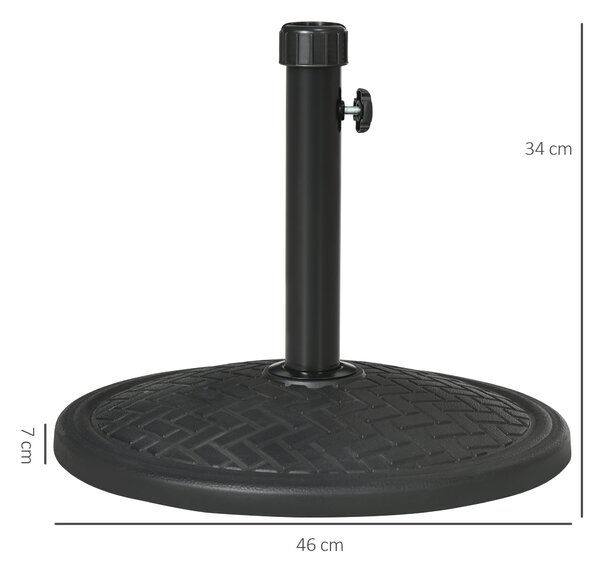 Outsunny Bază pentru Umbrelă cu Buton Reglabil, Ø46x34 cm, Negru | Aosom Romania
