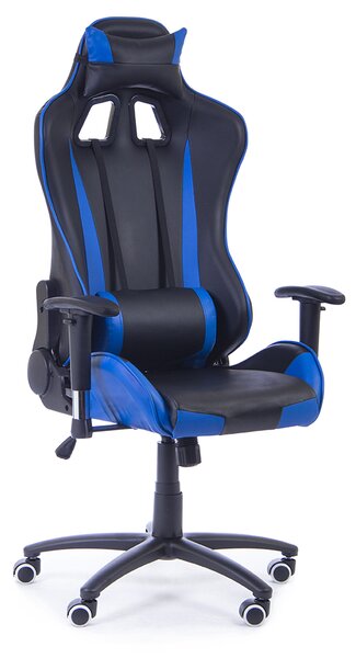 Scaun de birou Racer, negru/albastru