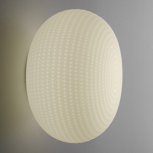 Fontana Arte Bianca - aplică sau plafonieră, reglabil, Alb, Camera de zi / sufragerie, Sticlă, Design, Plafon rotund direct