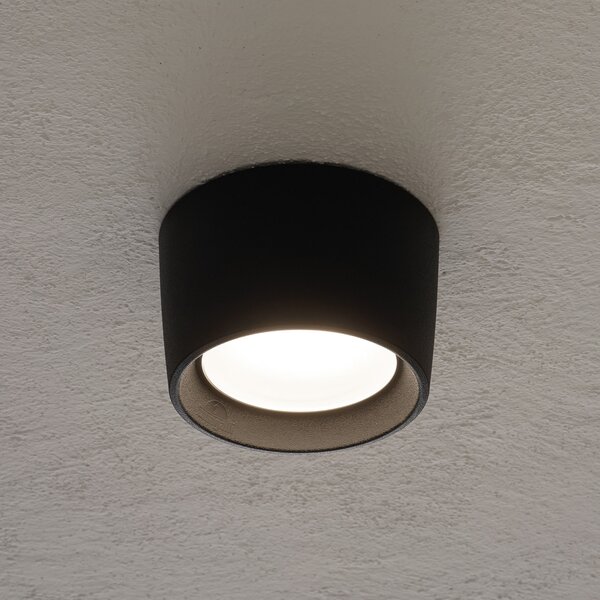 Fumagalli Downlight Livia Ø 16 cm negru/polizat din rășină sintetică GX53 CCT, Negru, Baie, Plastic, Modern
