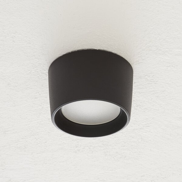 Fumagalli Downlight Livia Ø 16 cm negru/polizat din rășină sintetică GX53 CCT, Negru, Baie, Plastic, Modern