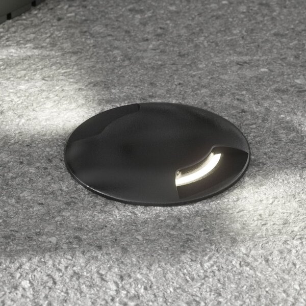 Fumagalli Lampă încastrare sol Ceci 160-2L rotundă 10W CCT, Negru, Plastic, Modern, Corpuri de iluminat încastrate rotunde