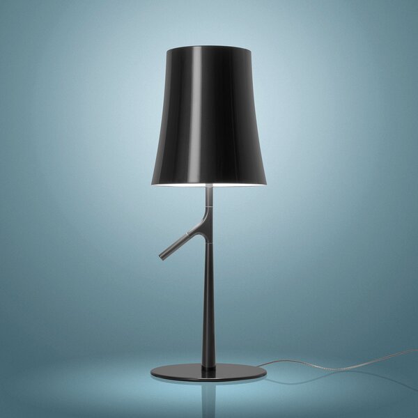 Foscarini Birdie LED piccola lampă de masă grafit, reglabil, Negru, Camera de zi / sufragerie, Plastic, Design