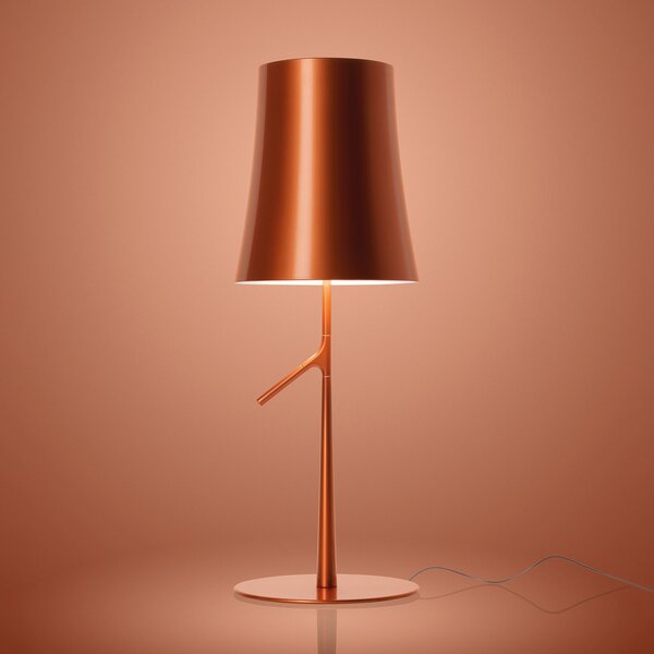 Foscarini Lampa de masă Birdie LED piccola, culoare cupru, reglabil, Cupru, Camera de zi / sufragerie, Plastic, Design
