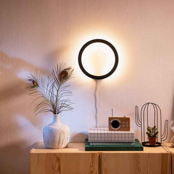 Philips Hue Sana aplică perete LED, RGBW, negru, reglabil, Negru, Camera de zi / sufragerie, Metal, Modern