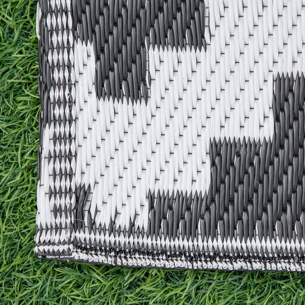 Outsunny Covor de Exterior Rezistent la Raze UV, 182x274 cm, Negru și Alb | Aosom Romania