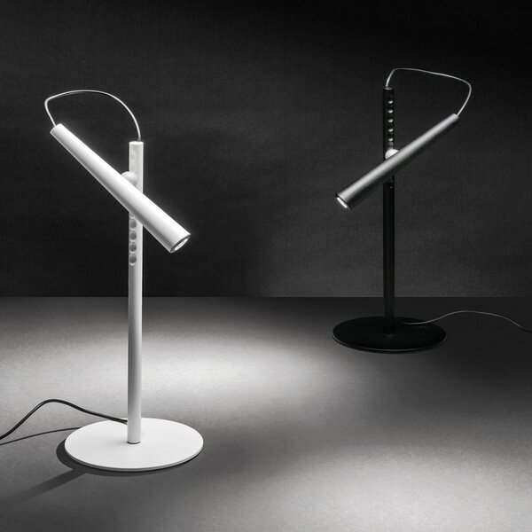 Foscarini Magneto lampă de masă LED, alb, Alb, Camera de zi / sufragerie, Metal, Design