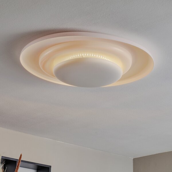 Foscarini Bahia plafonieră LED dimabilă, 76 cm, reglabil, Alb, Camera de zi / sufragerie, Plastic, Design