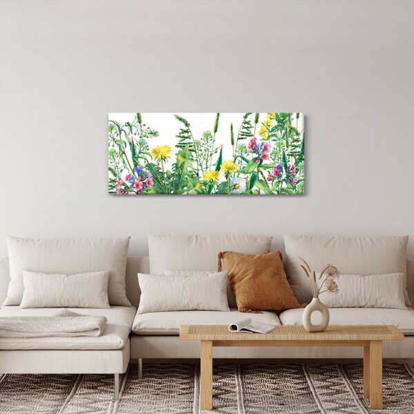 Tablou - Flori de pajiște pictate (120x50 cm)